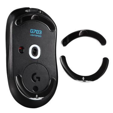 Imagem de immoenuc Patins de mouse de vidro para Logitech G703 / G603 / G403 mouse sem fio para jogos pads para pés macios duráveis acessórios para mouse de jogo (padrão de terra)