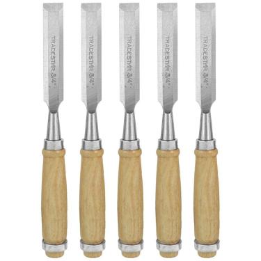 Imagem de Kit 5 Formão Madeira Corte Entalhe 3/4 Pol 19MM Tradestar