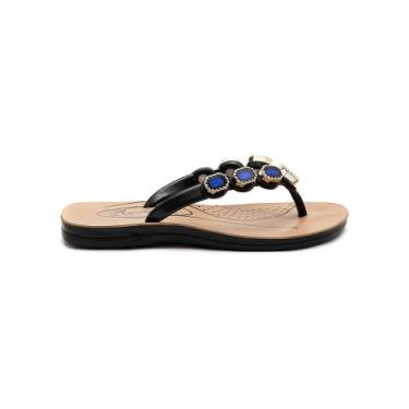 Imagem de Chinelo Feminino Confortavel Anatômico Terapia dos Pés Azul Escuro, Az