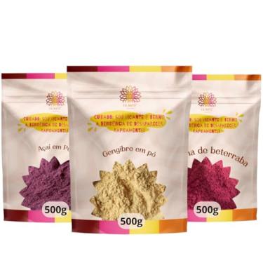 Imagem de Kit Energia Natural Ca.Nuts | Gengibre em pó, Açaí em Pó e Farinha de Beterraba | Dia a dia mais saudável com muita energia de forma natural