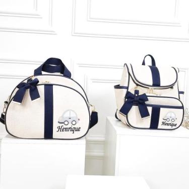 Imagem de Kit Bolsa Maternidade Tema Carros 2 Peças Personalizado - Eduardita Ba