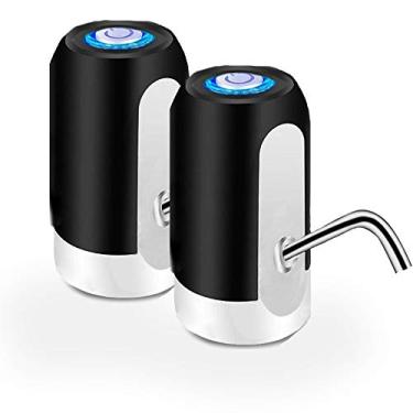 Imagem de Kit 2 Bombas Elétricas 123 Util para Galão de Água 20 Litros Mineral Recarregável Portátil Cor:Preto (UT)