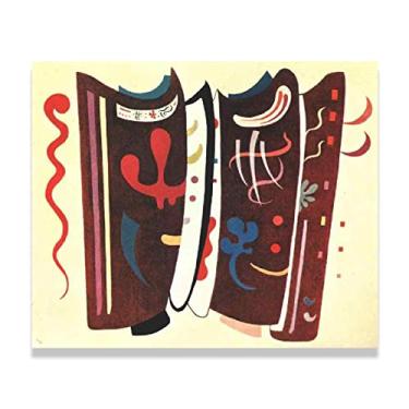 Imagem de Marrom com suplemento, Wassily Kandinsky pintura de parede em tela abstrata impressão em tela pôsteres famosos e impressões imagem para decoração de sala de estar, pronto para pendurar 50 x 60 cm (20