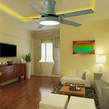 Imagem de Ventilador de teto com iluminação LED de estilo moderno nórdico, simples, ideal para sala de estar, restaurante,quarto e quarto infantil(1 unidade) (Estilo 5)