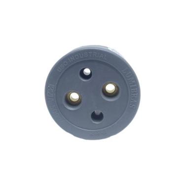 Imagem de Tomada industrial de sobrepor 2 x 32a 500v de nylon - Lumibras, Cinza