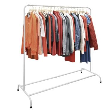 Imagem de Cabideiro Pendurador Arara Suporte De Roupa Ferro Provador Altura145cm largura126cm(Branco)