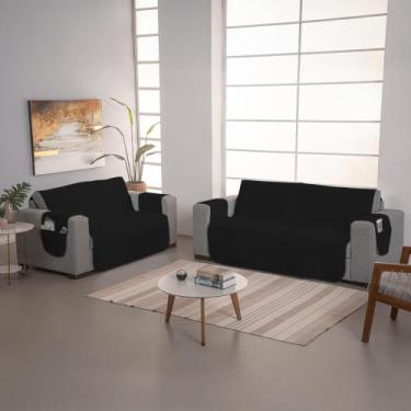 Imagem de Protetor de sofá KIT 2-3 lugares 170 fios c/ porta objetos - SAFIRA EN