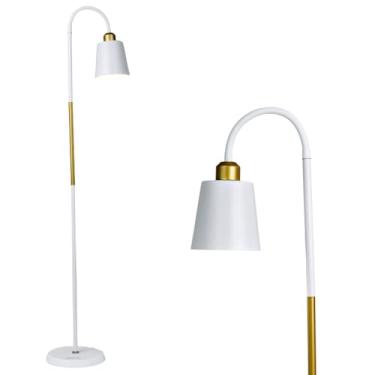 Imagem de Abajur de chão detalhe em cobre luminaria de piso curva luminária chão articulada (Branco)