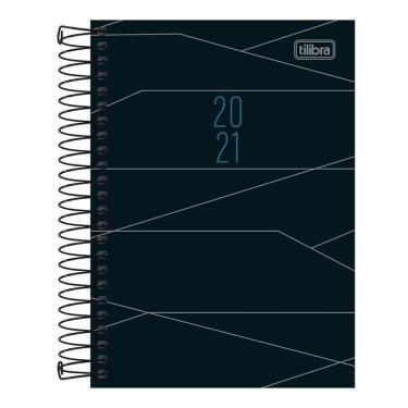 Imagem de Agenda 2021 Tilibra Espiral Executiva Diária Spot Preta