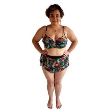 Imagem de Conjunto De Biquiní De Saia Cintura Alta Plus Size Até O 56 - Star Gol