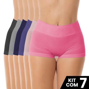 Imagem de Kit 7 Calcinhas Cueca Box Shortinho Zero Costura - Surreal lingerie, V