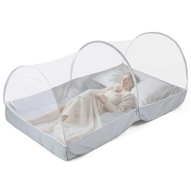 Imagem de Mosquiteiro para cama – barraca dobrável – mosquiteiro portátil para viagem, rede mosquiteira adequada para bebês, quarto de adulto, acampamento, cochilo, pátio