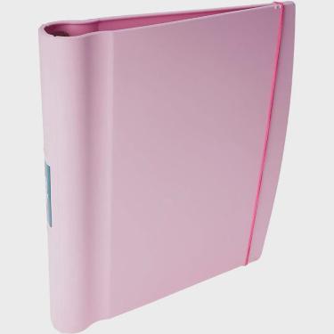 Imagem de Fichário 4 Argolas Rosa Pastel para A4 Pasta Dello com Estojo e Elásticos