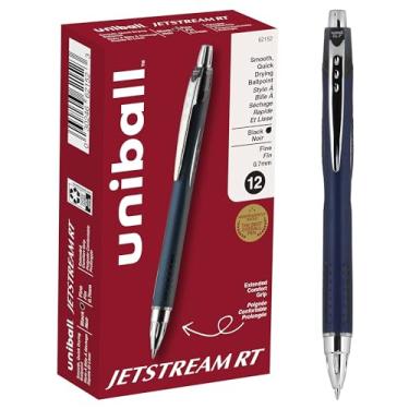 Imagem de Uni-Ball Jetstream RT Pacote com 12, canetas esferográficas pretas de 0,7 mm - Wirecutter Best Pen, canetas escolares, canetas de tinta | Caneta esferográfica, canetas coloridas, ponta fina, material