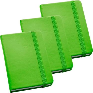 Imagem de Kit 3X Caderneta 9X14Cm 80 Folhas Sem Pauta Verde Claro