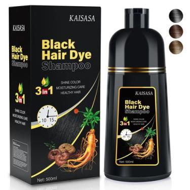 Imagem de Shampoo de tintura de cabelo YOURTONE Natural Black 500mL, 30 dias de 