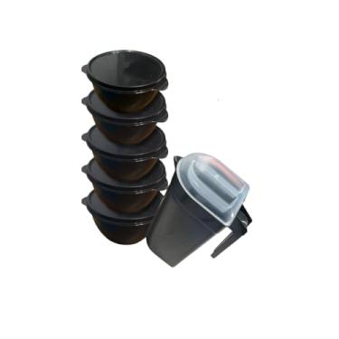 Imagem de Kit 10 Potes Bowl Hermeticos Empilhavel Com Jarra De Plástico Para Suco 2 Litros Tampa Antivazamento(5 Potes + 1 Jarra)