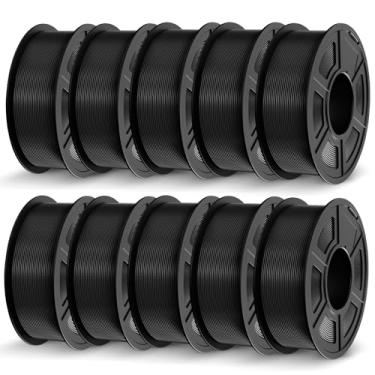 Imagem de JAYO Pacote de filamento PETG 1,75 mm 11 kg, filamento de impressora 3D PETG de forte resistência, precisão dimensional +/- 0,02 mm, serve para a maioria das impressoras 3D FDM (preto)