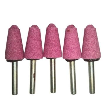 Imagem de Kit 5 Ponta Montada Pedra Pirulito Rosa A-5 20 X 30mm Retifica Haste 1/4