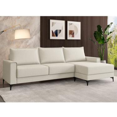 Imagem de Sofá para Sala de Estar 3 Lugares Moderno Premium Branco