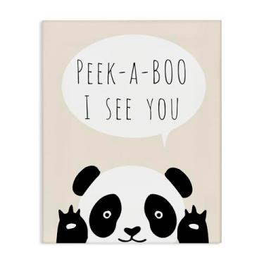 Imagem de Stupell Industries Arte de parede em tela de urso panda Peek-a-Boo, design de Chen Alyesh, 61 x 76 cm