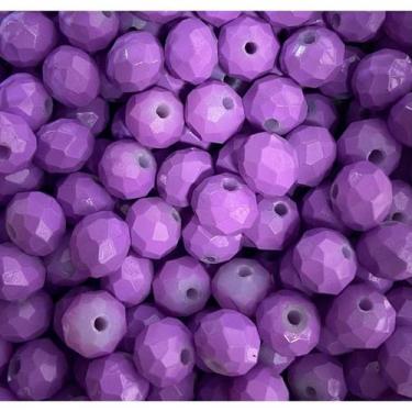 Imagem de Kit 200 Cristais Miçangas Lilás 8 mm Umbanda Guia - Lua Mística - 100%