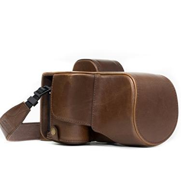 Imagem de MegaGear Ever Ready Capa de couro para câmera compatível com Sony Alpha A7S II, A7R II, A7 II (28-70 mm), Dark Brown