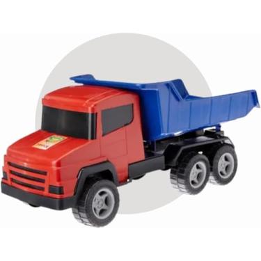 Imagem de Brinquedo Carrinho Caminhão Super Truck Grande 58cm Caçamba Plástico Atóxico Praia Parquinho Certificado INMETRO