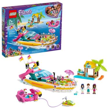 Imagem de Barco de brinquedo lego Friends Party Boat 41433 com 3 minibonecas