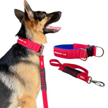 Imagem de Conjunto Coleira com Fecho de Segurança + Guia para Cachorro - Canadá 