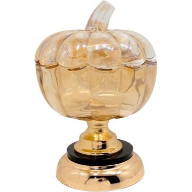 Imagem de Bomboniere Abobora De Vidro Com Tampa Doces e Biscoitos 25cm