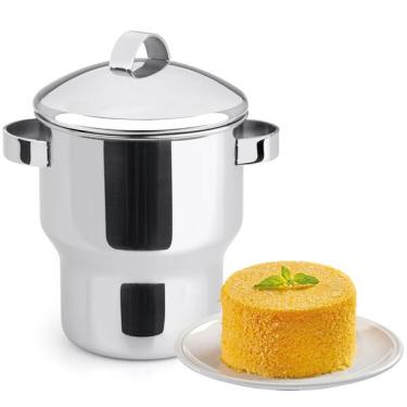 Imagem de Panela Cuscuz 1,3l Aço Inox Cuscuzeira Com Alças Laterais Tam
