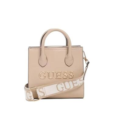Imagem de GUESS Factory Mini bolsa feminina Irvington, Latte, Transversal