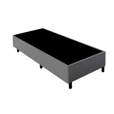 Imagem de Base Cama Box Solteiro Gazin 88x188x27cm Suede Linho Grafite