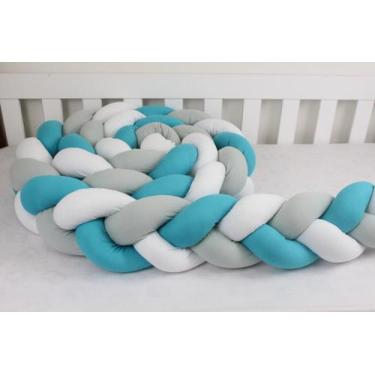 Imagem de Trança protetor de berço de bebê 1,30m trio lisos - Carinha de Anjo En
