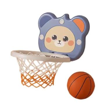 Imagem de Dynwave Cesta de basquete infantil, tabuleiro de basquete, brinquedo resistente, conveniente para atividades internas, jogos de festa, brinquedos dobráveis, Azul
