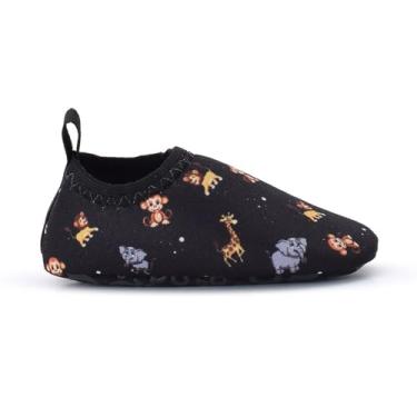 Imagem de Sapatilha Infantil Bebe Aquática Estilo Meia Ideal Para Rastejar Antiderrapantes, Macias, Calce Fácil para Praia, Piscina, Natação, Surf, Barco, Pesca, Camping, Caminhada, Neoprene (BICHINHOS, BR, Bebê, Faixa Numérico, 16, 17)