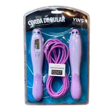 Imagem de Corda Pular Conta Giro Digital Contador Resistente Rolamento - Roxo