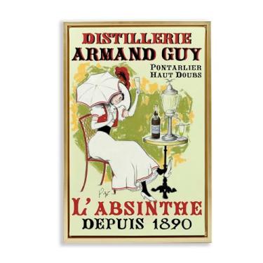 Imagem de Stupell Industries Design de arte de parede em tela flutuante vintage French Distillery Gold por Jean-Pierre Got, 43 x 63 cm