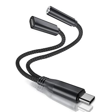 Imagem de Elebase Adaptador E Carregador Usb Tipo C Para Áudio De 3,5 Mm, 2 Em 1, Com Entrada Fone Ouvido 1/8", Cabo Alimentação Auxiliar Iphone 16, 15 Pro Max, Samsung Galaxy A54, S22, S23, S24, Note 20, Z F