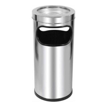 Imagem de Cinzeiro Lixeira Em Aço Inox Com Aro Inox 22L - JSN