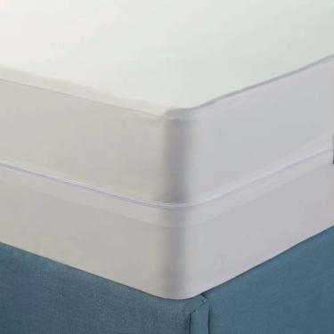 Imagem de Lençol solteiro com zíper GG - lençol com elástico profundo de microfibra de 30 cm - capa de colchão tamanho solteiro GG, macio e durável, marfim