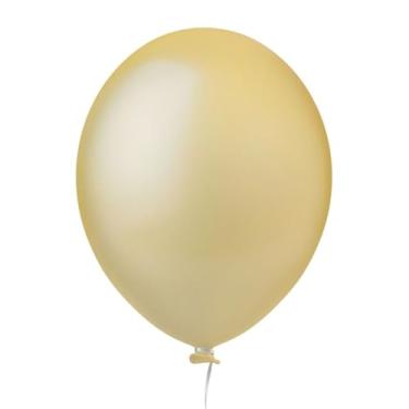 Imagem de Balão Colorido Tamanho 9 Liso Bexiga Aniversário 50un Festa (Champagne)