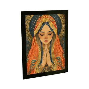 Imagem de Quadro Decorativo Nossa Senhora Ilustração Ornamentos Decoração Poster Quarto Sala