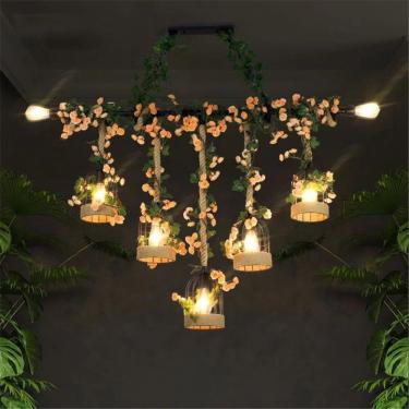 Imagem de Restaurante Country Americano Pingente Luz Retrô Criatividade Música Restaurante Caixa Balcão Bar Cafeteria Chá De Leite Loja De Roupas Planta Pingente Luz Lustre, C 5 Lights