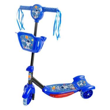 Imagem de Patinete Infantil Com Cesta 3 Rodinhas Com Luz De Led Astronauta Dm To