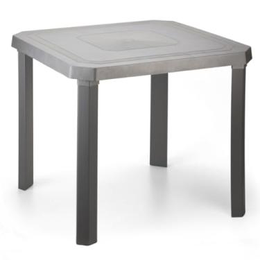 Imagem de Mesa Quadrada Desmontável 80cm Prata - INJETPLASTEC