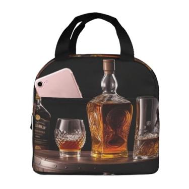Imagem de Whisky Beer Pictures Lancheira Isolada Feminina, Reutilizável, Elegante Lancheira, Lancheira, Simples, Portátil, Sacola Adulto