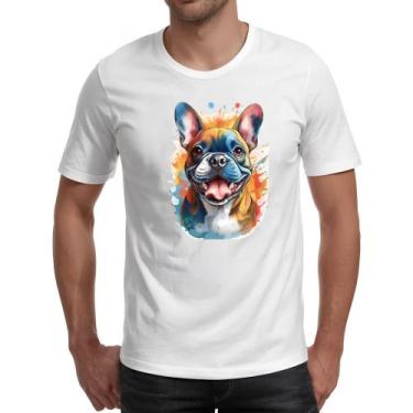 Imagem de Camiseta Unissex Bulldog frances Watercolor Arte - Alearts, P
