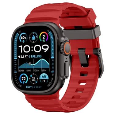 Imagem de NewWays Pulseira esportiva de borracha de silicone resistente para Apple Watch Ultra 3 2 de 49 mm, séries 11, 10, 46 mm, 45 mm e 44 mm, pulseira Rocky Point para iWatch Ultra séries 11, 10, 9, 8, 7, 6